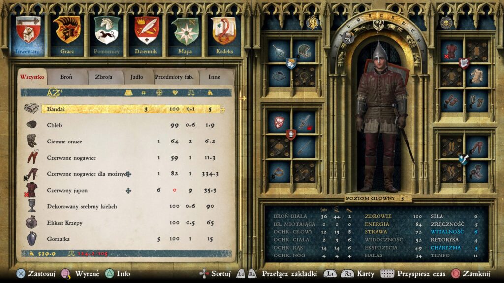 Dlaczego Kingdom Come Deliverance jest tak wyjątkowe? 2 Kingdom Come Deliverance, inwentarz Henryka,