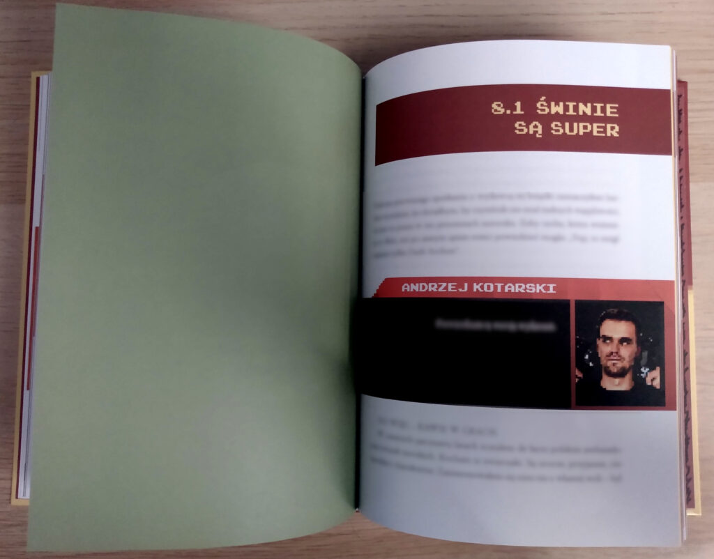 Arkadiusz Kamiński (Arhn) - Zagrajmy jeszcze raz. O złotej epoce gamingu w Polsce (recenzja książki) 10 Zagrajmy jeszcze raz. O złotej epoce gamingu w Polsce, Arkadiusz Kamiński, ramki z tekstem Andrzeja Kotraskiego,