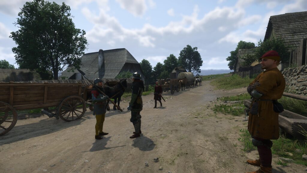 Świat gry jest ciekawie zaprojektowany i żywy. NPC-e pamiętają o naszych złych występkach. Strażników też nie brakuje. Kingdom Come: Deliverance 2, KCD 2, Kingdom Come: Deliverance II, KCD II, czeska gra o średniowieczu